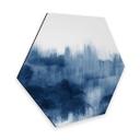 Hexagone - Alu-Dibond Nouveauprints - Coups de pinceau d'aquarelle (bleu)
