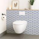 Azulejos Adhesivos azul motivo floral en estilo Art Deco - lote de 12