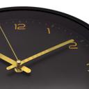 Analoge Wanduhr mit Digitalanzeige Schwarz-Gold Ø 25 cm