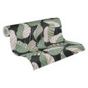 Papel pintado hojas verde negro - plantas papel pintado no tejido floral moderno