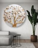 Rundt lærredsvægmaleri Gylden magnolieblomst Glamour 3D