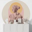 Tapet cirkel Statue af gudinden Artemis - Grace Digital Art - vliesetapet/selvklæbende non-woven tap