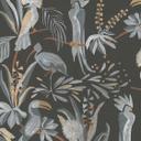 tapet paradisfugle sort grå - tapet jungle - planter tapet