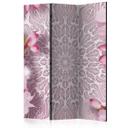 Screen room divider - Mandala i pastelfarver, 3-delt - 135x172 cm