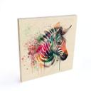Træplakat Heine - Rainbow Zebra