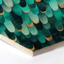 Hexagon Hout Fredriksson - Turquoise Feathers