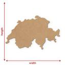 Decoración en madera MDF mapa Suiza - naturaleza
