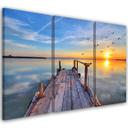 3 stykke lærredstryk, Sunset Jetty Lake