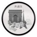 Love your City - Paris schwarz-weiß Poster Rund Zeichnung