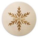 Cuadro de madera copo de nieve dorado redondo - Orara Studio