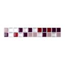3D Kakeldekor mosaik kant bordeaux röd - set om 10 25,3 x 3,7 cm vardera