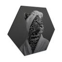 Sekskantet Billede med sølveffekt Royale Spa time-out med leopard - Rahner - Aluminium dibond