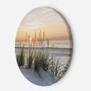 Rundt lærredsbillede solnedgang på stranden