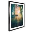 Póster Bosque mágico al atardecer - SpaceFrog Designs