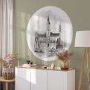 Wallsticker Hamburg - Sort og hvid - Rund - Elsk din by