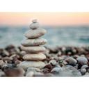 non-woven tapet Stone Beach fototapet med foto af havet strand fototapet Designwalls i grå og blå 