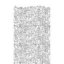 Fototapet med byillustration - non-woven tapet med sort-hvidt mønster - tapet til børneværelset