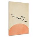 Lienzo Bandada de pájaros al atardecer - Kubistika