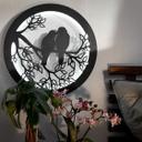 Décoration lumineuse LED en MDF - Deux oiseaux sur une branche