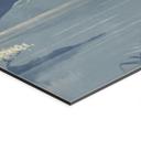 Billede af fuldmåne over toppen af Fuji-san - Roze – print på aluminium (Alu-Dibond)