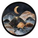 Póster Fredriksson - Montañas a la luz dorada de la luna - Redondo