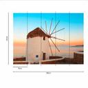 GreekWindmill landskabstapet i blåbrun - non-woven tapet Designwalls 2 - 2,55 x 3,5 m