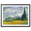 Póster van Gogh - Campo de trigo con cipreses