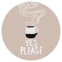 Vinilo decorativo Taza de café caliente por la mañana - EMELIEmaria - Redondo