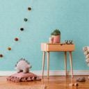 Papel pintado unicolor para habitación infantil turquesa - papel pintado unicolor 
