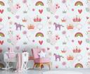 Børnehavetapet farvet pink - non-woven tapetkunst til børn Livingwalls - mat og glat