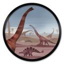 Póster infantil En la tierra de los dinosaurios - Redondo - Marrón