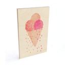Cuadro de madera Treechild - Tres bolas de helado en verano