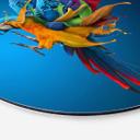 Tableau sur alu-Dibond rond Almawash - Le perroquet et le jeu des couleurs