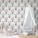 Børnetapet, non-woven tapet med illustration Kids Walls hvid, blå, beige