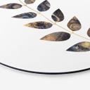 Tableau sur alu-Dibond rond Fredriksson - Feuilles marbrées