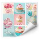 Zelfklevende Poster - Cupcake Collage
