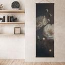 Tekstil plakat Hvide blomster med guldstøv - Treechild - Panorama