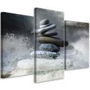 3 stykke lærredstryk Stones Zen Sea Waves