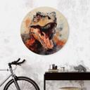 Træbillede T-Rex: Det vilde ansigt fra forhistorisk tid - Jaszke - Round