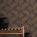 Papel pintado Selva claro brillante negro oro - papel pintado motivo con plantas