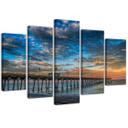 5 stykke lærredstryk, Sunset Pier