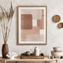 Póster de abstracción boho en beige-marrón - Costa