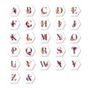 Hexagone - Alu-Dibond Lettres alphabet fleuri bordeau