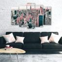 5 stykke lærredstryk, New York Manhattan City Panorama