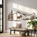 Wallsticker Elg ved solnedgang i et bjerglandskab