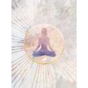 Lotusstilling - Meditation i gyldent lys | Fototapet til yoga - Manovski