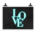 Póster LOVE lettering moderno - luz de neón