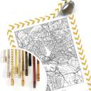 Póster mapa de la ciudad de Hamburgo