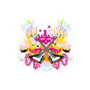 Sticker mural - LA Ink Guitares dans le chaos multicolore