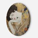 Rundt lærredsbillede - Kvindeansigt - G. Klimt